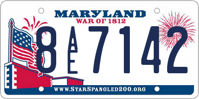 MD license plate 8AE7142