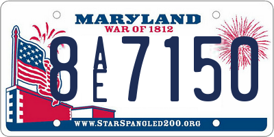 MD license plate 8AE7150