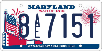 MD license plate 8AE7151