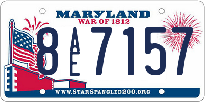 MD license plate 8AE7157