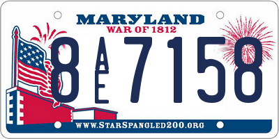 MD license plate 8AE7158