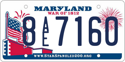 MD license plate 8AE7160