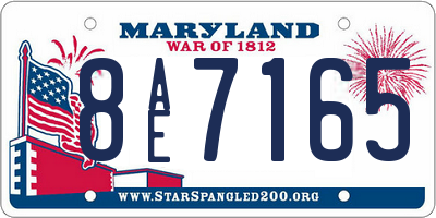 MD license plate 8AE7165