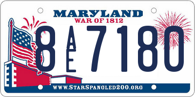 MD license plate 8AE7180
