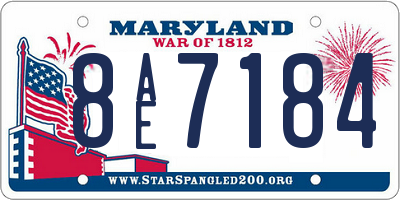 MD license plate 8AE7184