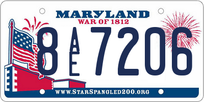 MD license plate 8AE7206