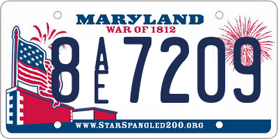 MD license plate 8AE7209