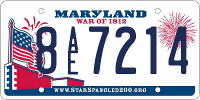MD license plate 8AE7214