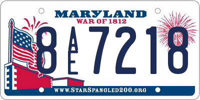 MD license plate 8AE7218