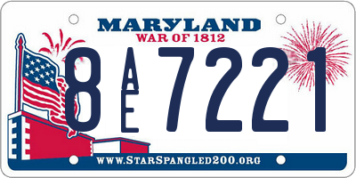 MD license plate 8AE7221