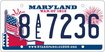 MD license plate 8AE7236