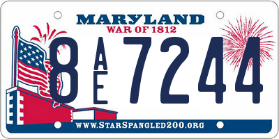 MD license plate 8AE7244