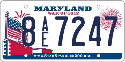 MD license plate 8AE7247