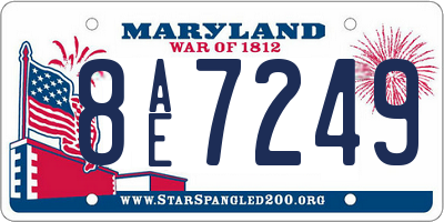 MD license plate 8AE7249