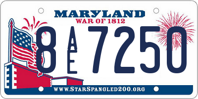 MD license plate 8AE7250