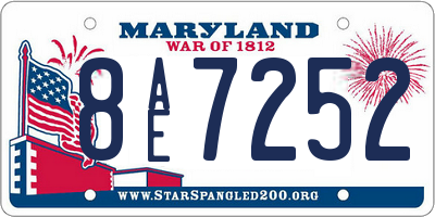MD license plate 8AE7252