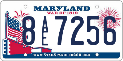 MD license plate 8AE7256