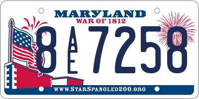 MD license plate 8AE7258
