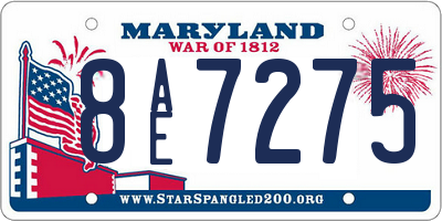 MD license plate 8AE7275