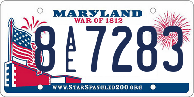 MD license plate 8AE7283