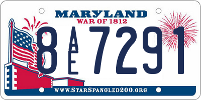 MD license plate 8AE7291