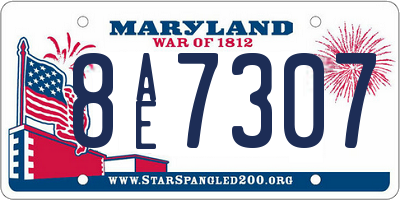 MD license plate 8AE7307