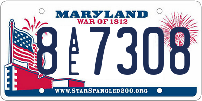 MD license plate 8AE7308