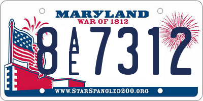 MD license plate 8AE7312
