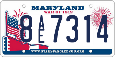 MD license plate 8AE7314
