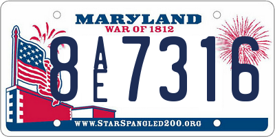 MD license plate 8AE7316