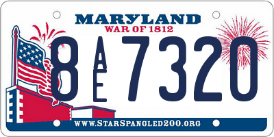 MD license plate 8AE7320