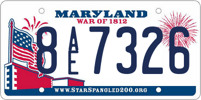 MD license plate 8AE7326