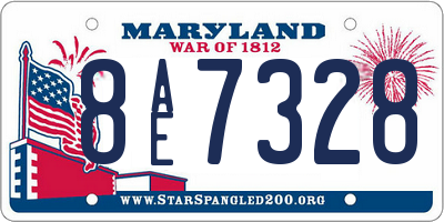 MD license plate 8AE7328