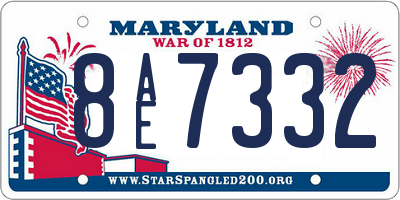 MD license plate 8AE7332