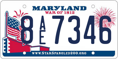 MD license plate 8AE7346