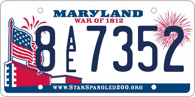 MD license plate 8AE7352