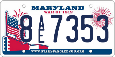 MD license plate 8AE7353