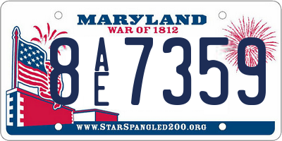 MD license plate 8AE7359