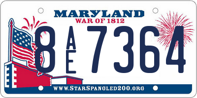 MD license plate 8AE7364