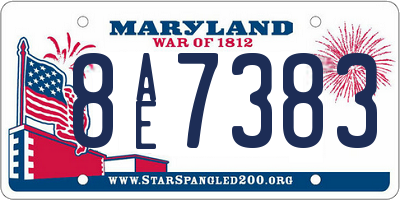 MD license plate 8AE7383