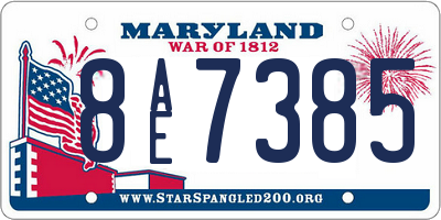 MD license plate 8AE7385