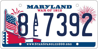 MD license plate 8AE7392