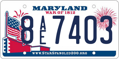 MD license plate 8AE7403