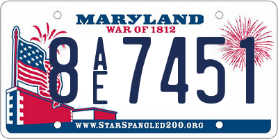 MD license plate 8AE7451