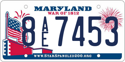MD license plate 8AE7453