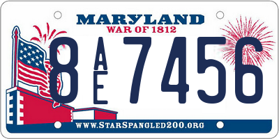 MD license plate 8AE7456