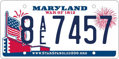 MD license plate 8AE7457