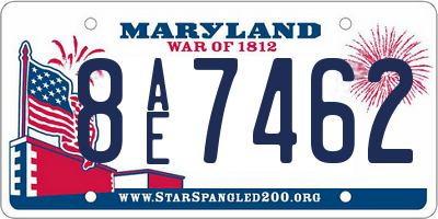 MD license plate 8AE7462