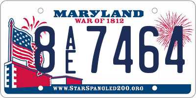 MD license plate 8AE7464