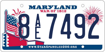 MD license plate 8AE7492